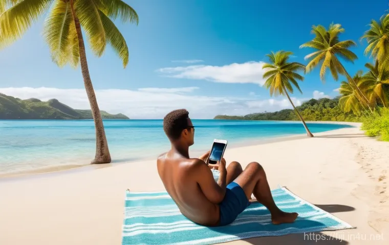 피지에서의 휴대폰 유심 구입 - **Prompt 1: Seamless Airport Arrival and SIM Card Purchase in Fiji**
    A bright and welcoming scen...